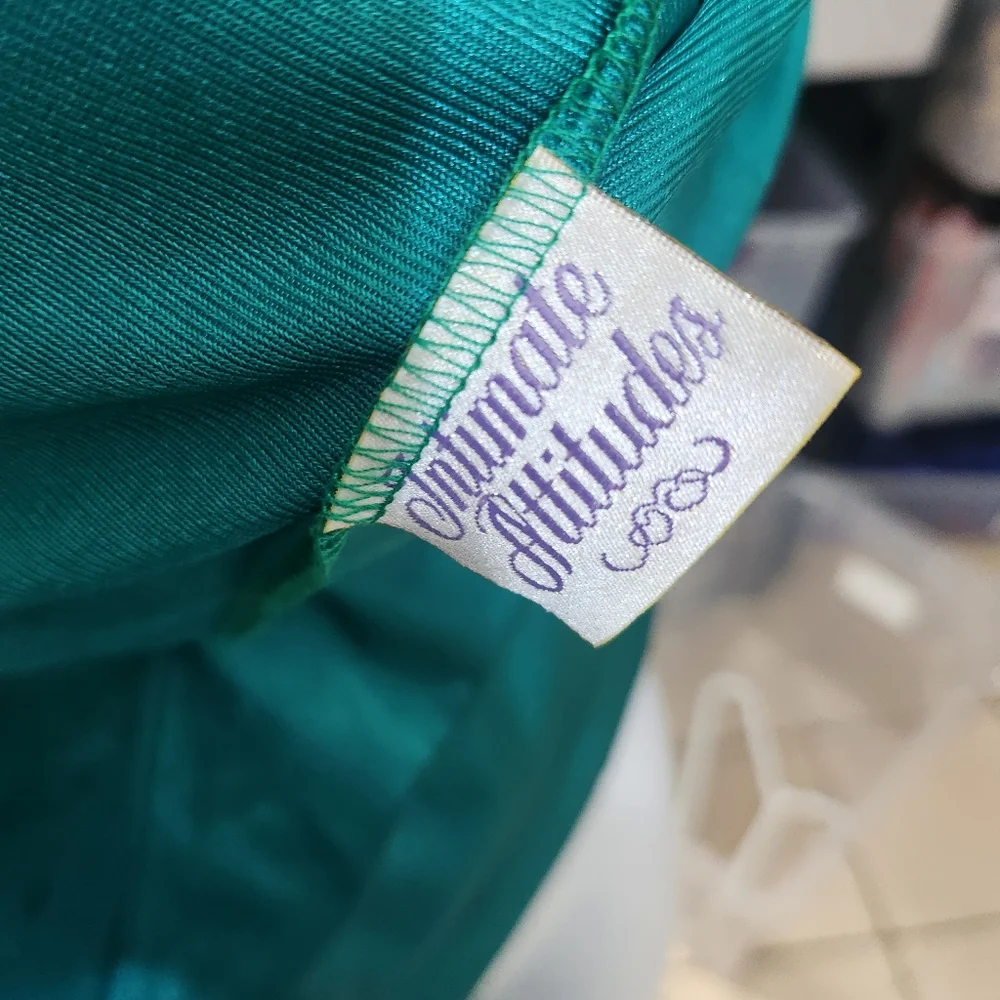 Vintage Teal Slip and Sheer Robe Set - Picture 8 of 15
